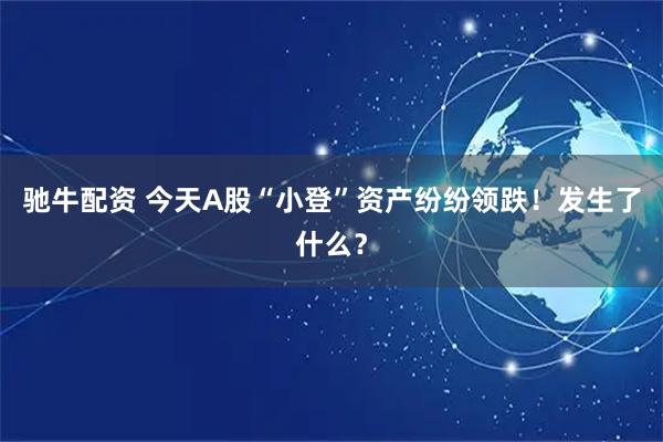 驰牛配资 今天A股“小登”资产纷纷领跌！发生了什么？