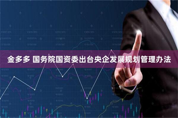 金多多 国务院国资委出台央企发展规划管理办法